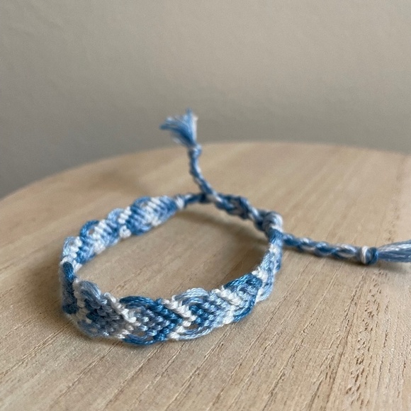 Handmade Jewelry - 10/$25 Blue Shade Woven Bracelet